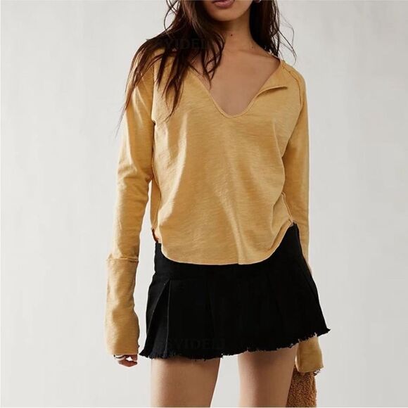 Free People NWT Hailey Long Sleeve Top in Hazy Day Size XS - Picture 4 of 9